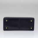 Salvatore Ferragamo Gancini Hand Bag Leather 2way Purple Gold Auth 111198-5