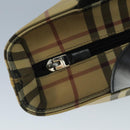BURBERRY Nova Check Hand Bag PVC Beige Auth 111203-11