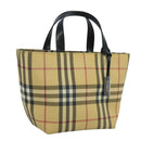 BURBERRY Nova Check Hand Bag PVC Beige Auth 111203-1