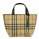 BURBERRY Nova Check Hand Bag PVC Beige Auth 111203-2