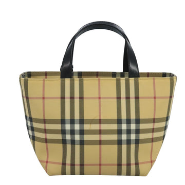 BURBERRY Nova Check Hand Bag PVC Beige Auth 111203 - 0