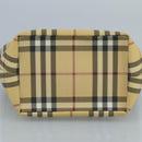 BURBERRY Nova Check Hand Bag PVC Beige Auth 111203-9