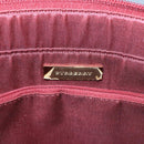 BURBERRY Nova Check Tote Bag Canvas Leather Beige Red gold Auth 111204-11