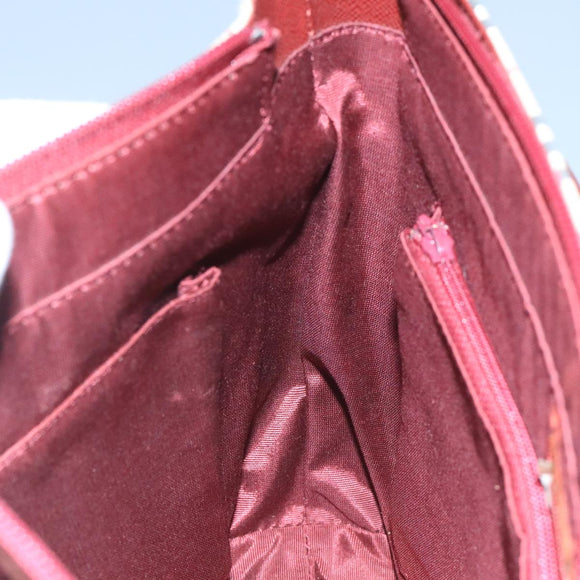 BURBERRY Nova Check Tote Bag Canvas Leather Beige Red gold Auth 111204