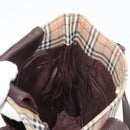 BURBERRY Nova Check Tote Bag Canvas Leather Beige Dark Brown gold Auth 111205-18