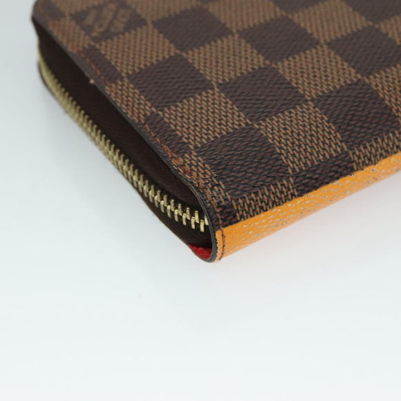 LOUIS VUITTON Damier Ebene Zippy Wallet 2015 Christmas Only N61240 Auth 111236