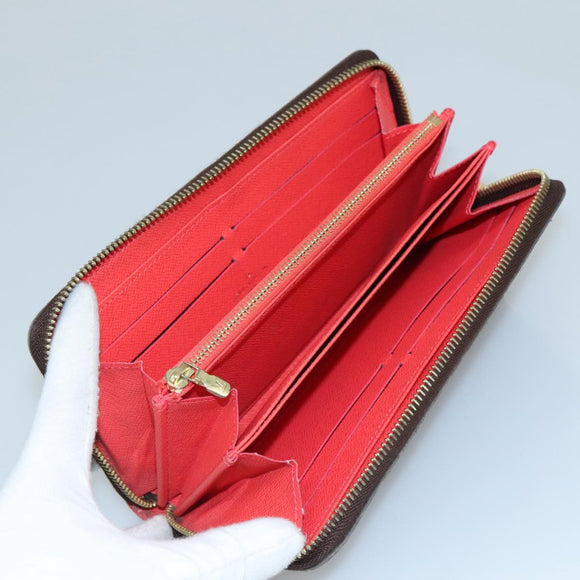 LOUIS VUITTON Damier Ebene Zippy Wallet 2015 Christmas Only N61240 Auth 111236