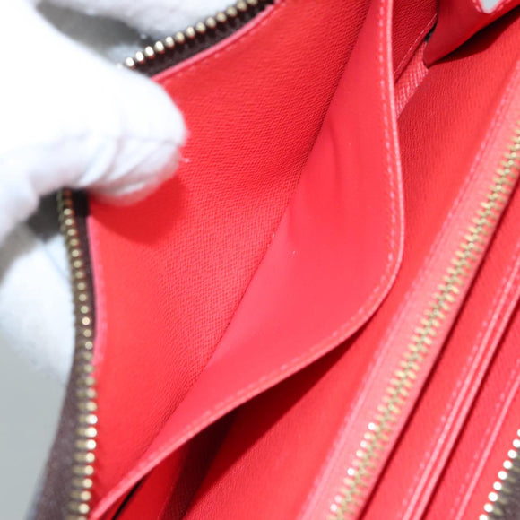 LOUIS VUITTON Damier Ebene Zippy Wallet 2015 Christmas Only N61240 Auth 111236