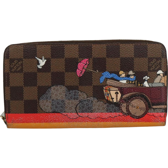 LOUIS VUITTON Damier Ebene Zippy Wallet 2015 Christmas Only N61240 Auth 111236