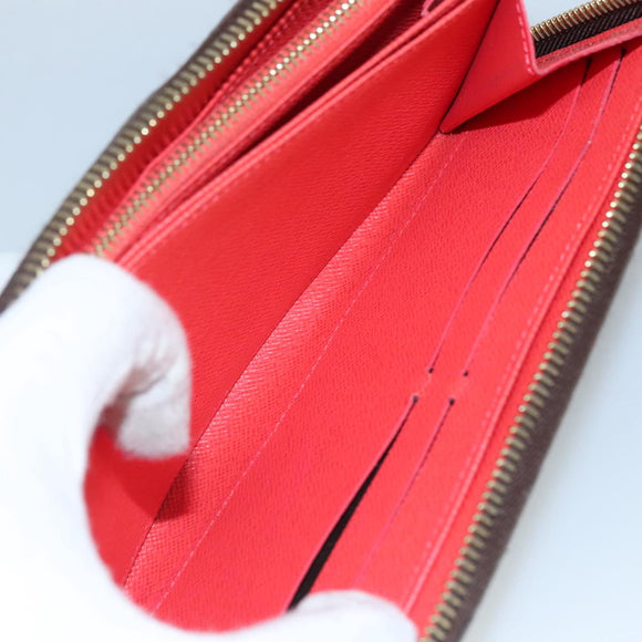 LOUIS VUITTON Damier Ebene Zippy Wallet 2015 Christmas Only N61240 Auth 111236