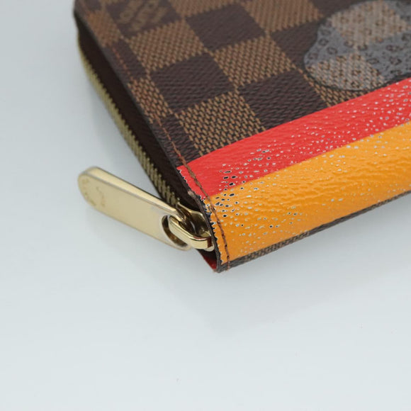 LOUIS VUITTON Damier Ebene Zippy Wallet 2015 Christmas Only N61240 Auth 111236