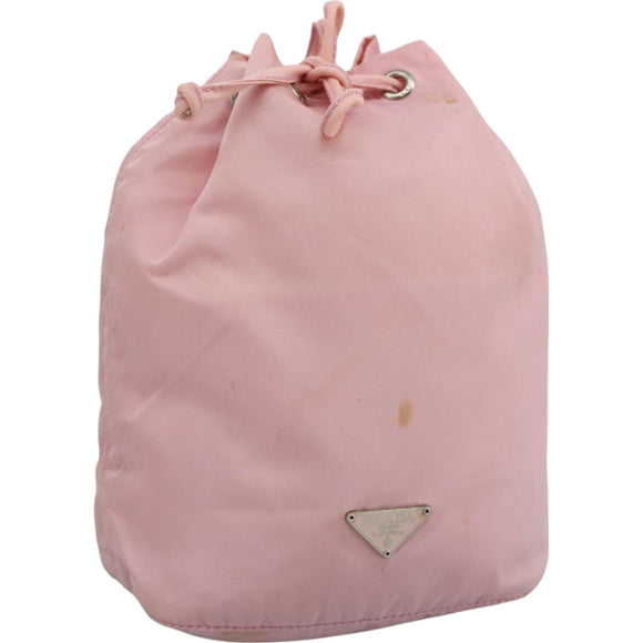 PRADA Pouch Nylon Pink Pink Auth 111259