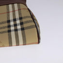 Burberrys Nova Check Shoulder Bag PVC Beige Brown gold Auth 111302-14