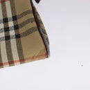 Burberrys Nova Check Shoulder Bag PVC Beige Brown gold Auth 111302-16