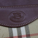 Burberrys Nova Check Shoulder Bag PVC Beige Brown gold Auth 111302-10