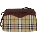 Burberrys Nova Check Shoulder Bag PVC Beige Brown gold Auth 111302-13