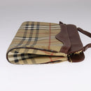 Burberrys Nova Check Shoulder Bag PVC Beige Brown gold Auth 111302-4