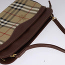 Burberrys Nova Check Shoulder Bag PVC Beige Brown gold Auth 111302-6