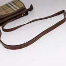 Burberrys Nova Check Shoulder Bag PVC Beige Brown gold Auth 111302-7