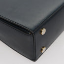 CELINE Hand Bag Leather Navy Red yellow Auth 111305-16