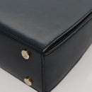 CELINE Hand Bag Leather Navy Red yellow Auth 111305-17