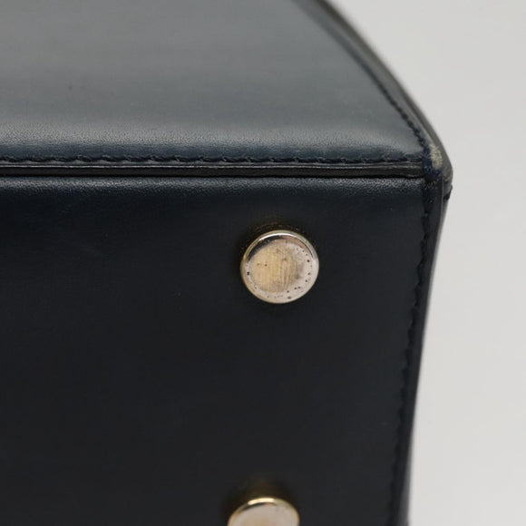 CELINE Hand Bag Leather Navy Red yellow Auth 111305