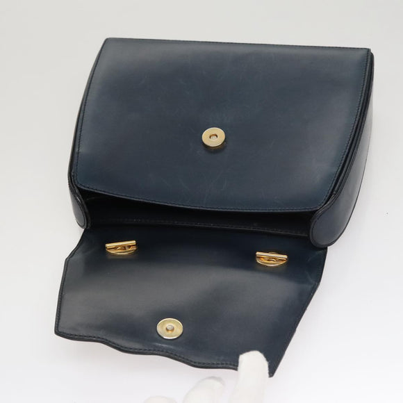 CELINE Hand Bag Leather Navy Red yellow Auth 111305