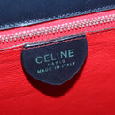 CELINE Hand Bag Leather Navy Red yellow Auth 111305-21