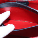 CELINE Hand Bag Leather Navy Red yellow Auth 111305-26