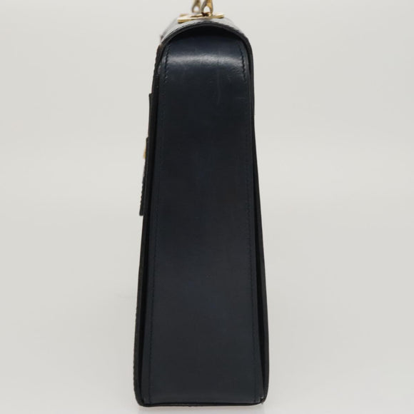 CELINE Hand Bag Leather Navy Red yellow Auth 111305