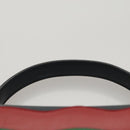 CELINE Hand Bag Leather Navy Red yellow Auth 111305-8