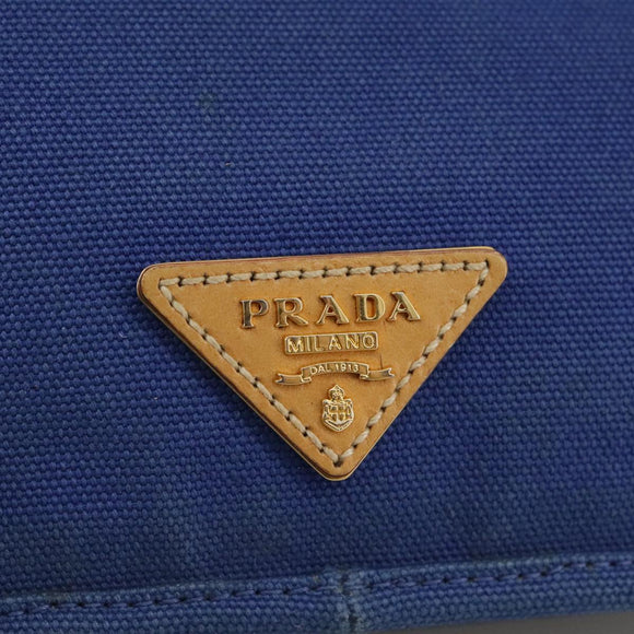 PRADA Shoulder Bag Canvas Blue Auth 111326