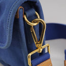 PRADA Shoulder Bag Canvas Blue Auth 111326-18