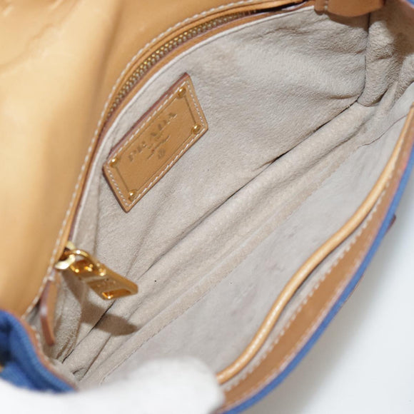 PRADA Shoulder Bag Canvas Blue Auth 111326