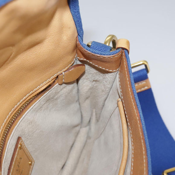 PRADA Shoulder Bag Canvas Blue Auth 111326