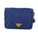 PRADA Shoulder Bag Canvas Blue Auth 111326-2