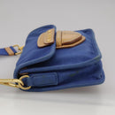 PRADA Shoulder Bag Canvas Blue Auth 111326-3