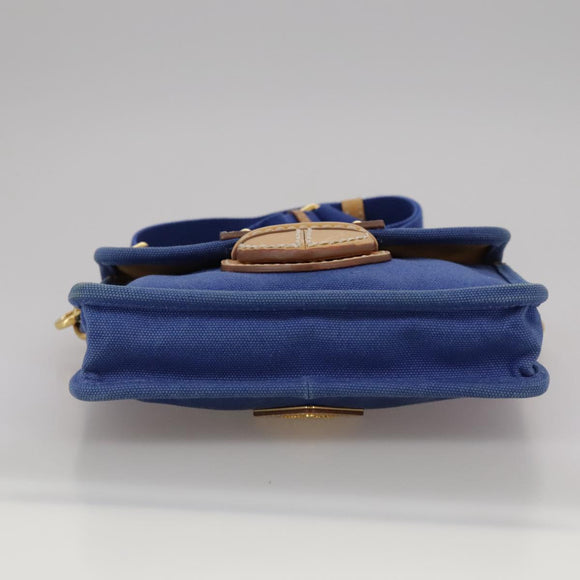 PRADA Shoulder Bag Canvas Blue Auth 111326