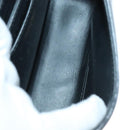 Salvatore Ferragamo Gancini Shoulder Bag Leather Navy Gold Auth 111348V-11