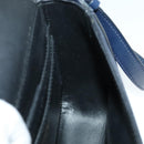 Salvatore Ferragamo Gancini Shoulder Bag Leather Navy Gold Auth 111348V-19