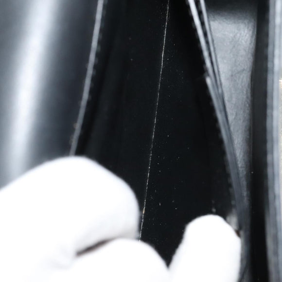 Salvatore Ferragamo Gancini Shoulder Bag Leather Navy Gold Auth 111348V