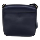 Salvatore Ferragamo Gancini Shoulder Bag Leather Navy Gold Auth 111348V-2