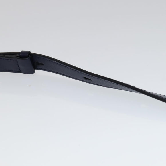 Salvatore Ferragamo Gancini Shoulder Bag Leather Navy Gold Auth 111348V