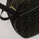 FENDI Zucca Canvas Backpack Brown Black gold Auth 111351-19