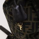FENDI Zucca Canvas Backpack Brown Black gold Auth 111351-9