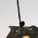 FENDI Zucca Canvas Backpack Brown Black gold Auth 111351-10