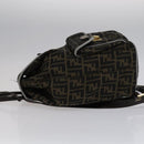 FENDI Zucca Canvas Backpack Brown Black gold Auth 111351-4