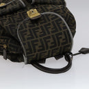 FENDI Zucca Canvas Backpack Brown Black gold Auth 111351-6