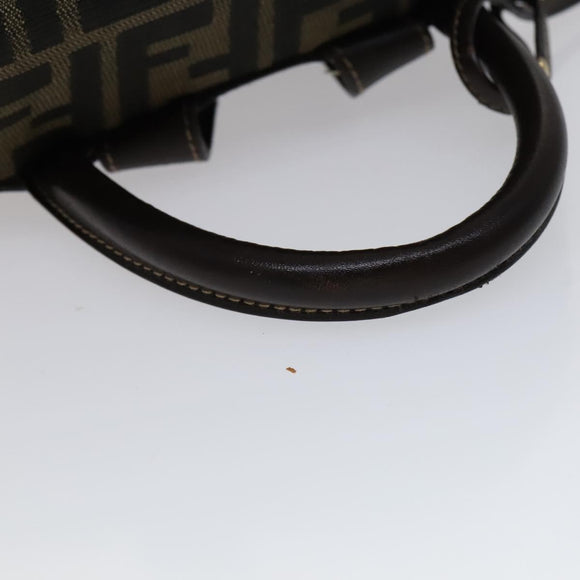 FENDI Zucca Canvas Backpack Brown Black gold Auth 111351