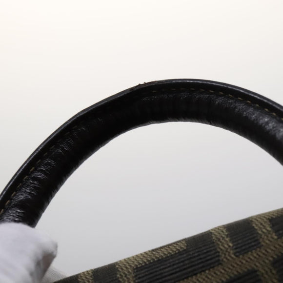 FENDI Zucca Canvas Backpack Brown Black gold Auth 111351